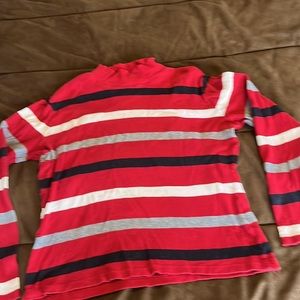 Red striped sweater.